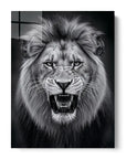 Black And White Roaring Lion