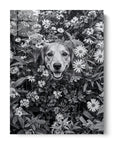 Dog Black And White Flowers