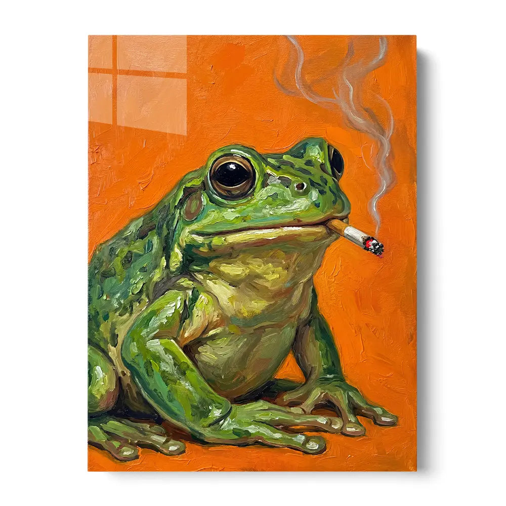 frog with cigarette Unique Clipart Smoking Holding AK-47 | Funny Digital Download Heltrappe Vintage Frog Wall art