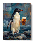Penguin Drinking Beer
