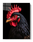 Rooster Black Portrait