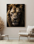 Angry Lion Black Portrait