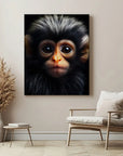 Baby Colobus Monkey Black Portrait