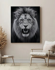 Black And White Roaring Lion