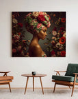 Black Woman Flowers Roses