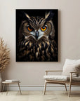 Earasian Eagle Owl Black Portrait
