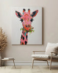 Giraffe Eating Plants