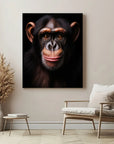 Happy Chimpanzee Black Portrait