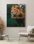 Lion In River