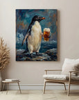 Penguin Drinking Beer