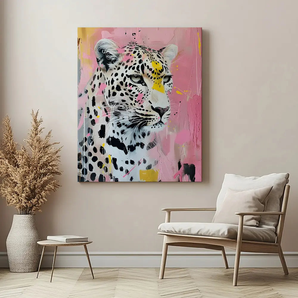 『 Pink Leopard family 』by Zuberi 60*60cm Pink Leopard family 』by Zuberi 60*60cm Pink Leopard Paint