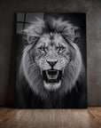Black And White Roaring Lion