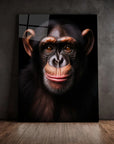 Happy Chimpanzee Black Portrait