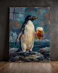 Penguin Drinking Beer