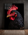 Rooster Black Portrait