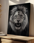 Black And White Roaring Lion