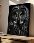 Great Grey Owl Black Portrait