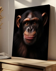 Happy Chimpanzee Black Portrait
