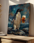 Penguin Drinking Beer