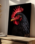 Rooster Black Portrait