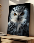Snowy Owl Black Portrait
