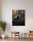 Bear Climbing Tree Trunk