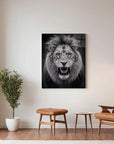 Black And White Roaring Lion