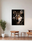 Gray Wolf Black Portrait