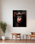 Happy Chimpanzee Black Portrait