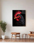 Rooster Black Portrait
