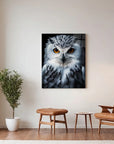Snowy Owl Black Portrait