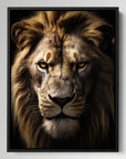 Angry Lion Black Portrait