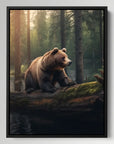 Bear Climbing Tree Trunk