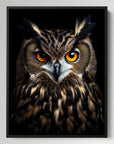 Earasian Eagle Owl Black Portrait