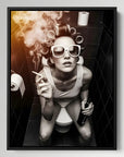 Girl on Toilet Smoking