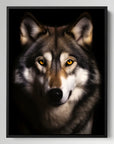 Gray Wolf Black Portrait