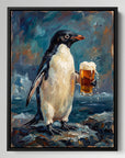 Penguin Drinking Beer
