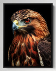 Red Tailed Hawk Black Portrait