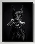 Doberman With Gun
