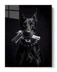 Doberman With Gun