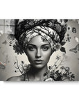 Floral Woman Black And White