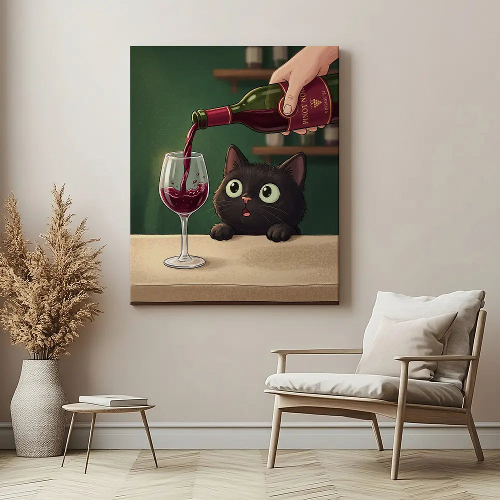 Cat Watching Wine