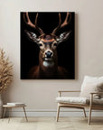 Deer Black Portrait