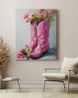 Floral Pink Boots