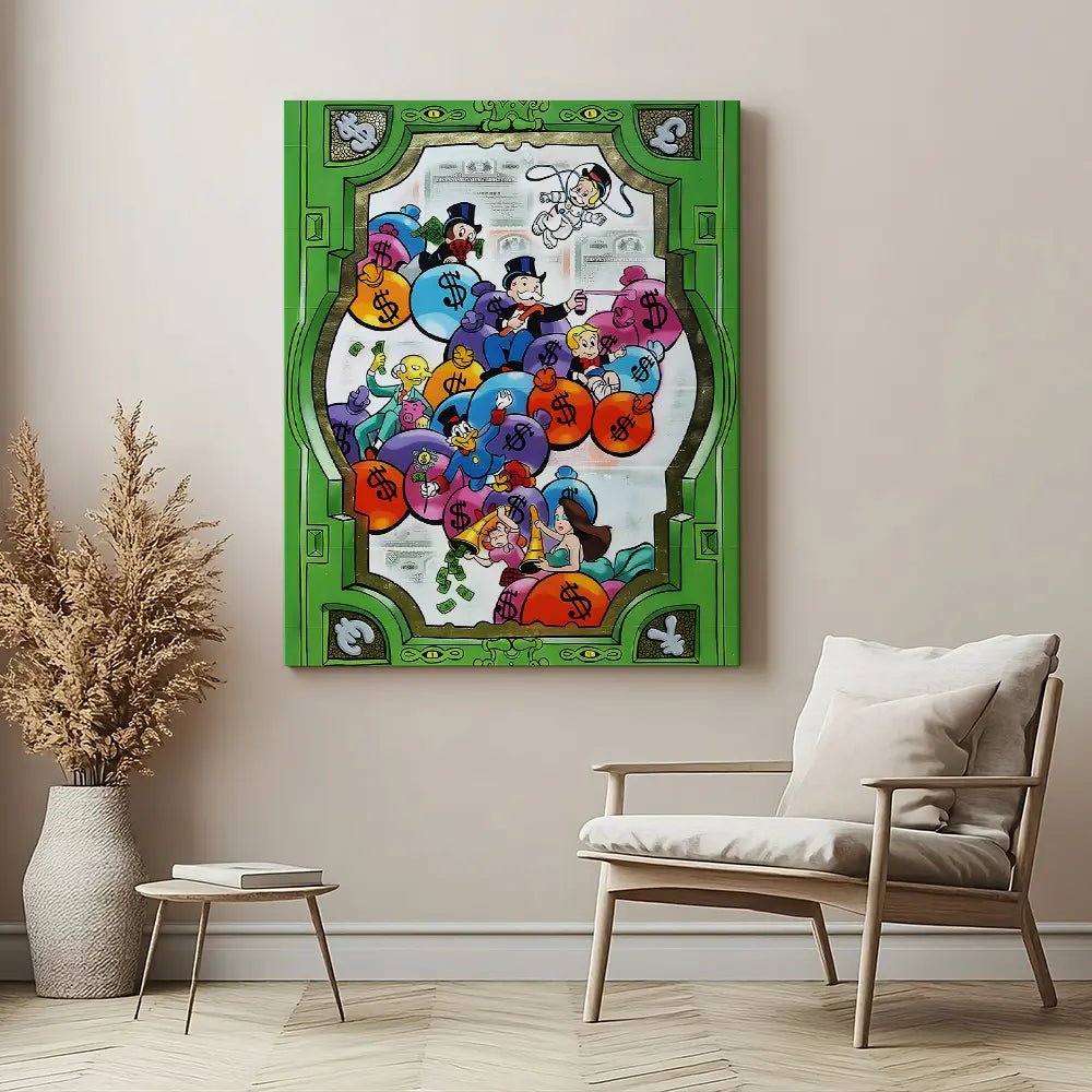 Money Cartoon Collage