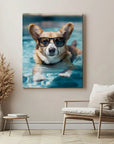 Welsh Corgi Swimming