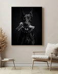 Doberman With Gun