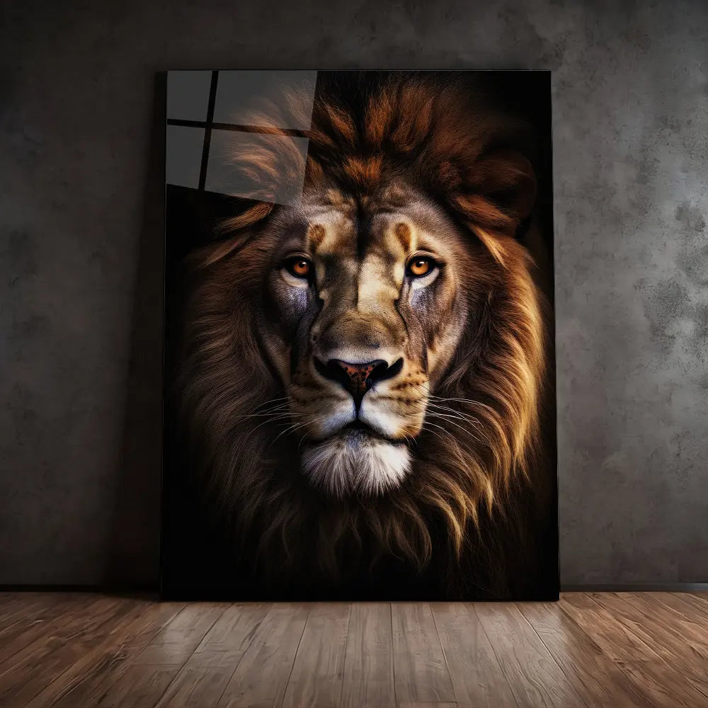 African Lion Black Portrait