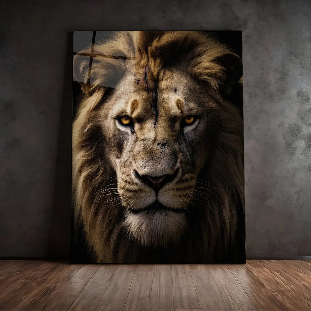 Angry Lion Black Portrait