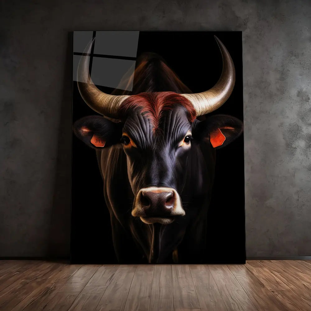 Bull Black Portrait